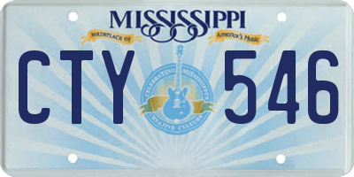 MS license plate CTY546