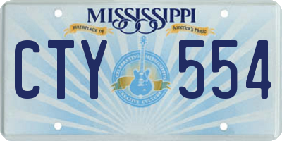 MS license plate CTY554