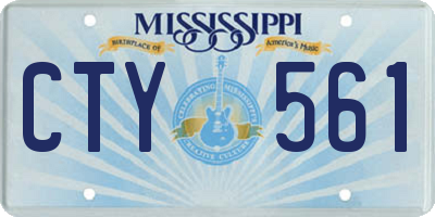 MS license plate CTY561