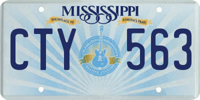 MS license plate CTY563