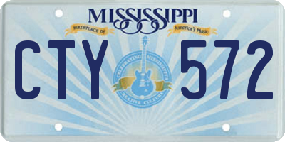 MS license plate CTY572