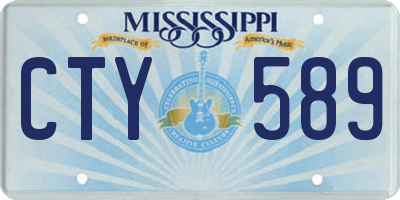 MS license plate CTY589