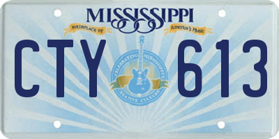 MS license plate CTY613