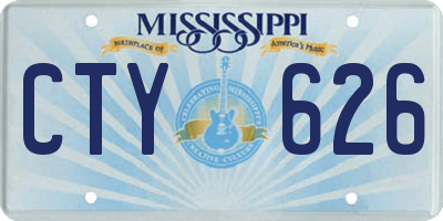 MS license plate CTY626
