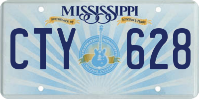 MS license plate CTY628