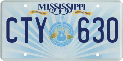 MS license plate CTY630