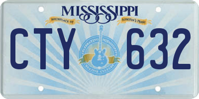 MS license plate CTY632