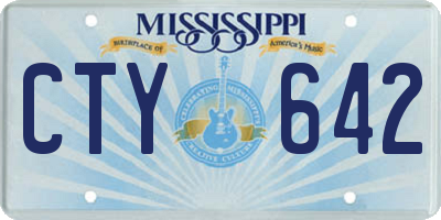 MS license plate CTY642
