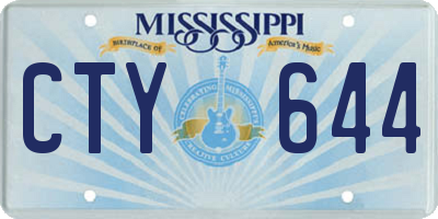 MS license plate CTY644