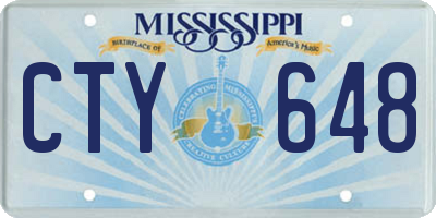 MS license plate CTY648