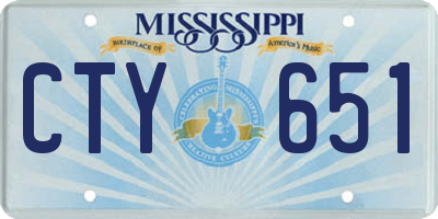 MS license plate CTY651
