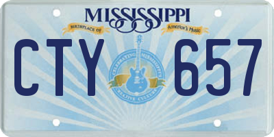 MS license plate CTY657