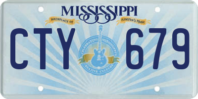 MS license plate CTY679