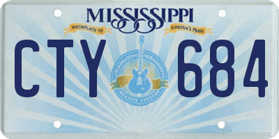 MS license plate CTY684