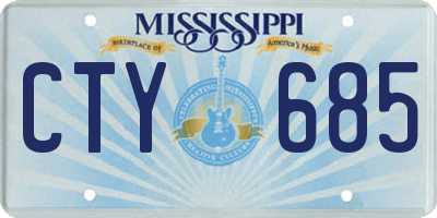 MS license plate CTY685