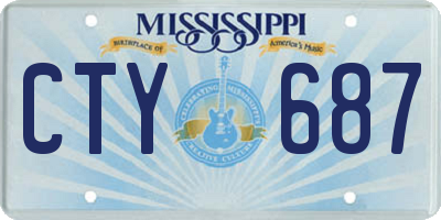 MS license plate CTY687