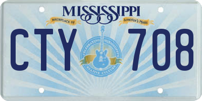 MS license plate CTY708