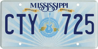 MS license plate CTY725