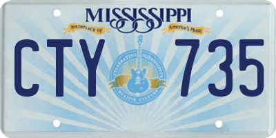 MS license plate CTY735