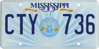 MS license plate CTY736
