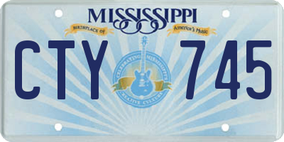 MS license plate CTY745