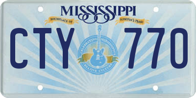 MS license plate CTY770