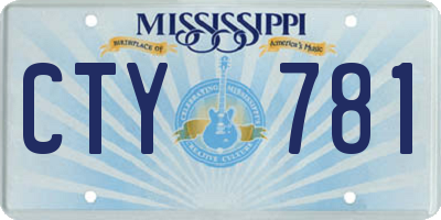 MS license plate CTY781