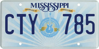 MS license plate CTY785