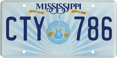 MS license plate CTY786