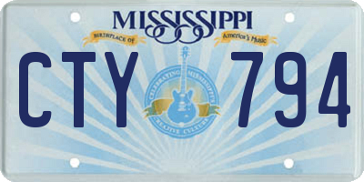 MS license plate CTY794