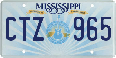 MS license plate CTZ965