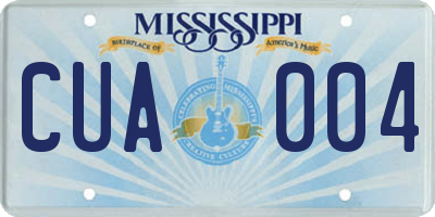 MS license plate CUA004