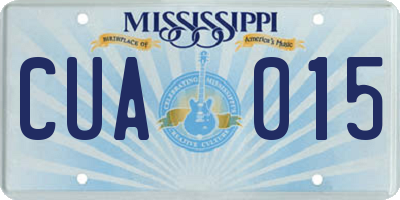 MS license plate CUA015