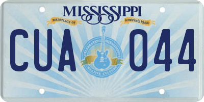 MS license plate CUA044