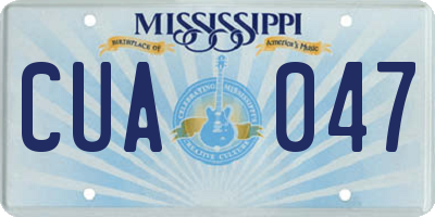 MS license plate CUA047