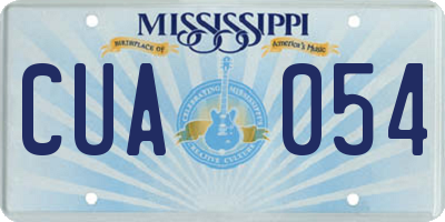 MS license plate CUA054