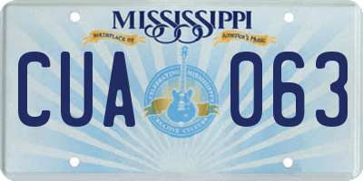 MS license plate CUA063
