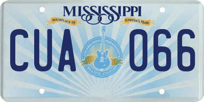 MS license plate CUA066
