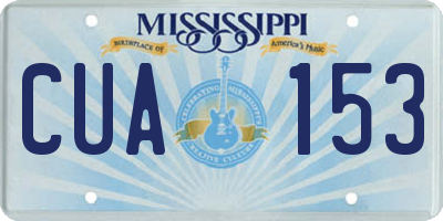 MS license plate CUA153