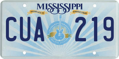 MS license plate CUA219