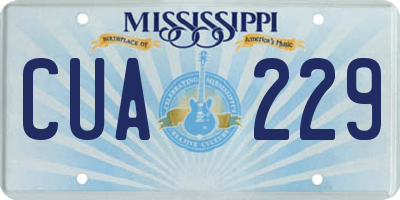 MS license plate CUA229