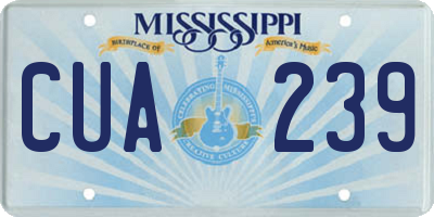 MS license plate CUA239