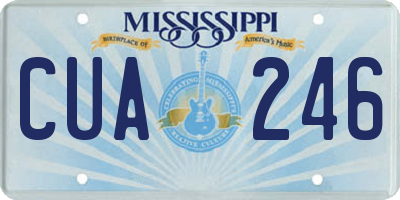 MS license plate CUA246