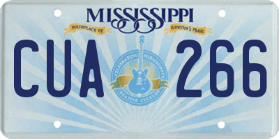 MS license plate CUA266