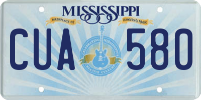 MS license plate CUA580