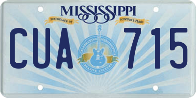 MS license plate CUA715