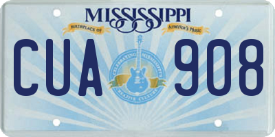 MS license plate CUA908