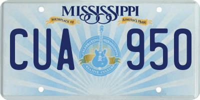 MS license plate CUA950