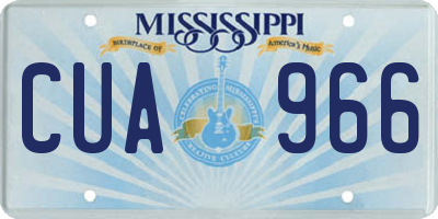 MS license plate CUA966