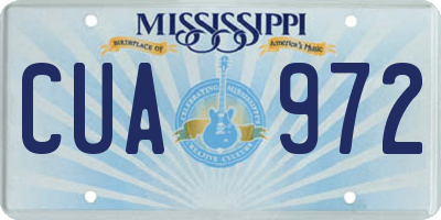 MS license plate CUA972